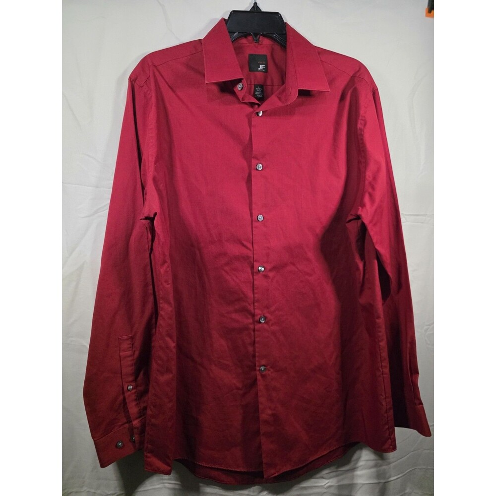 Mens J Ferrar L Red Slim Button up shirt Large  16 - 16 1/2  34-35